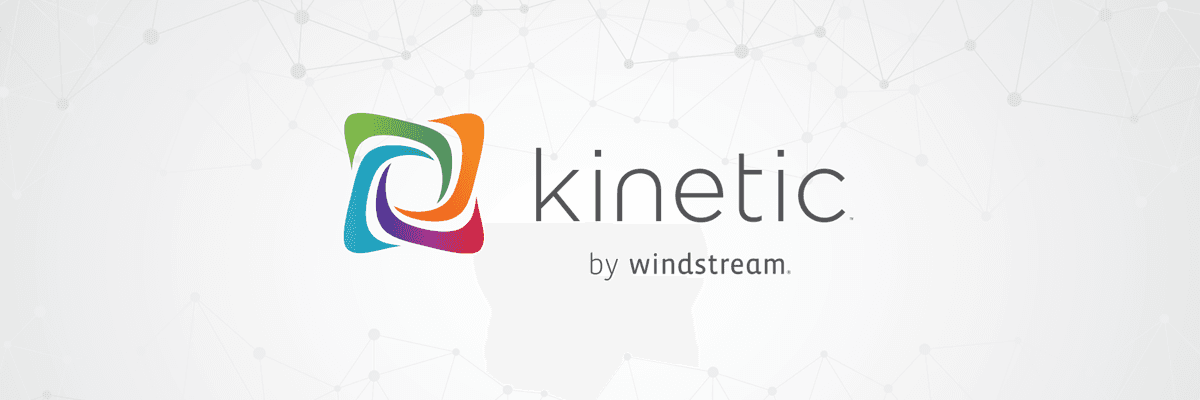 Kinetic logo by Windstream banner with network pattern