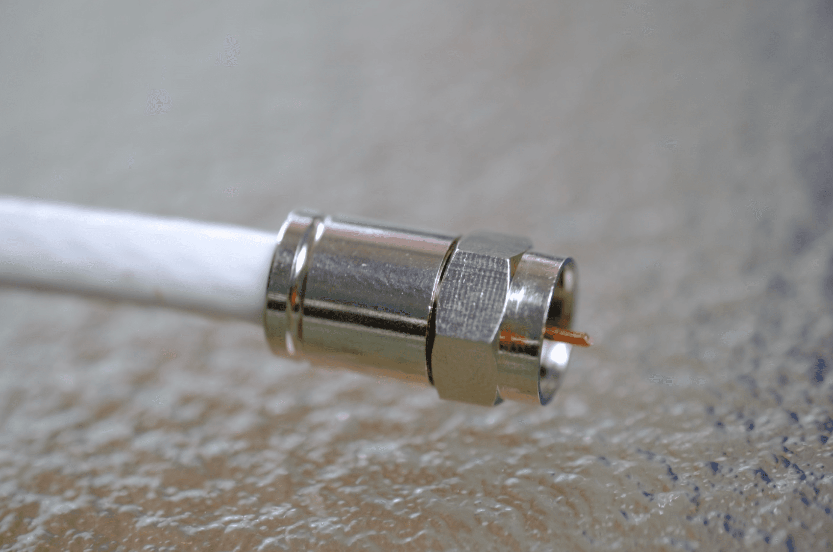 Close-up of a coaxial cable