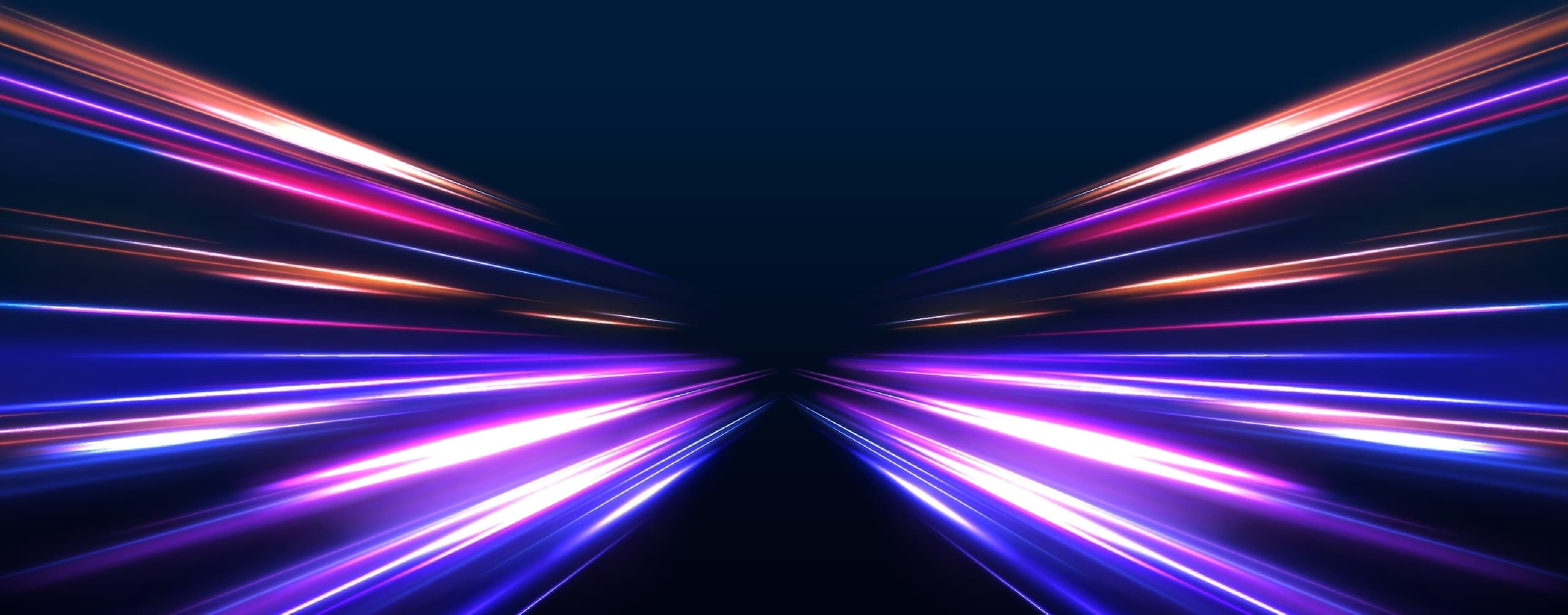 blog/Illustration of purple and orange light streams depicting speed