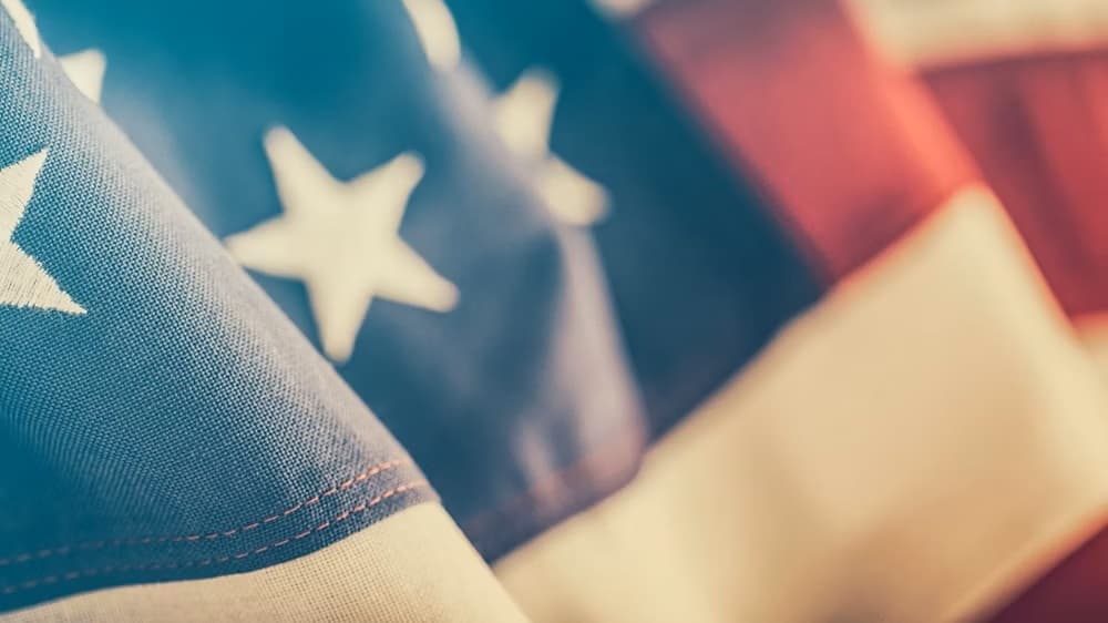 American flag closeup