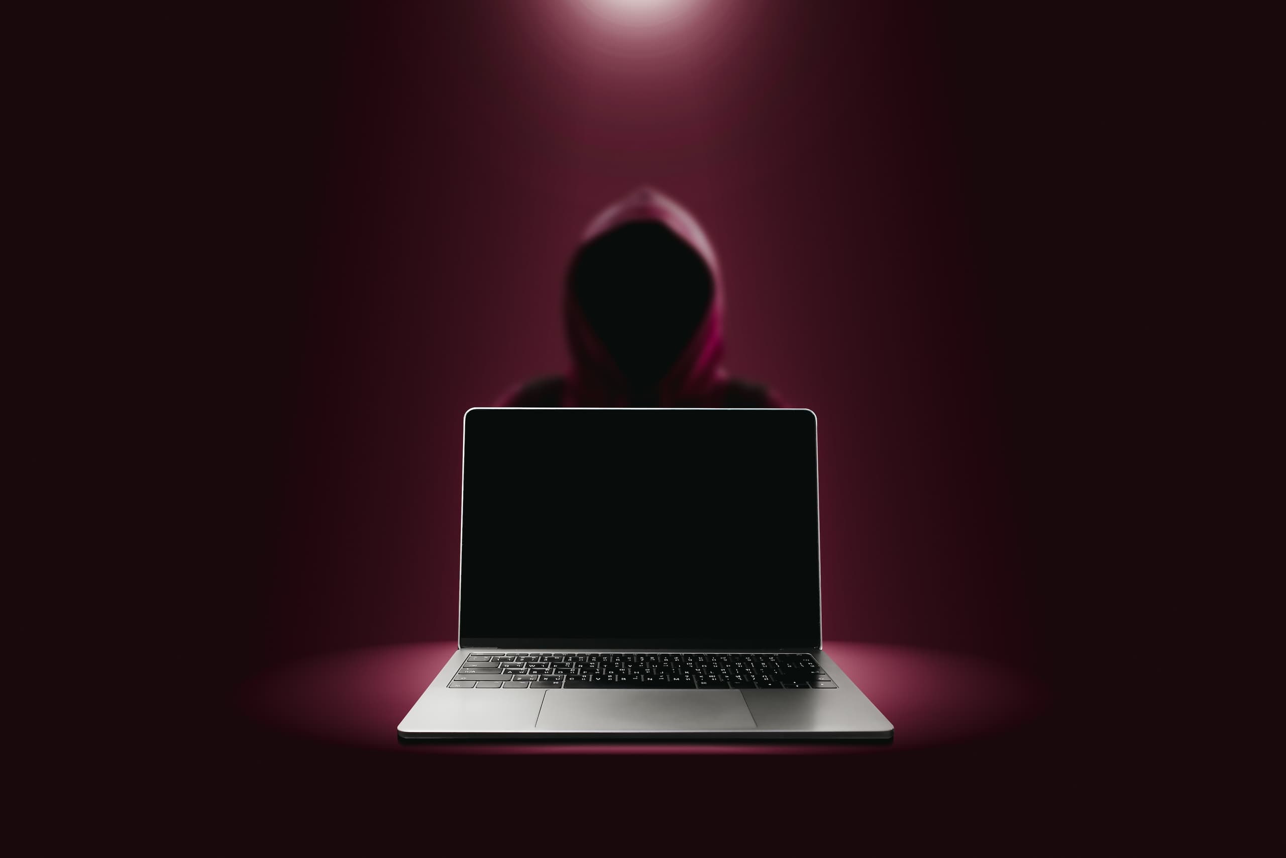blog/Hooded figure sitting behind a laptop