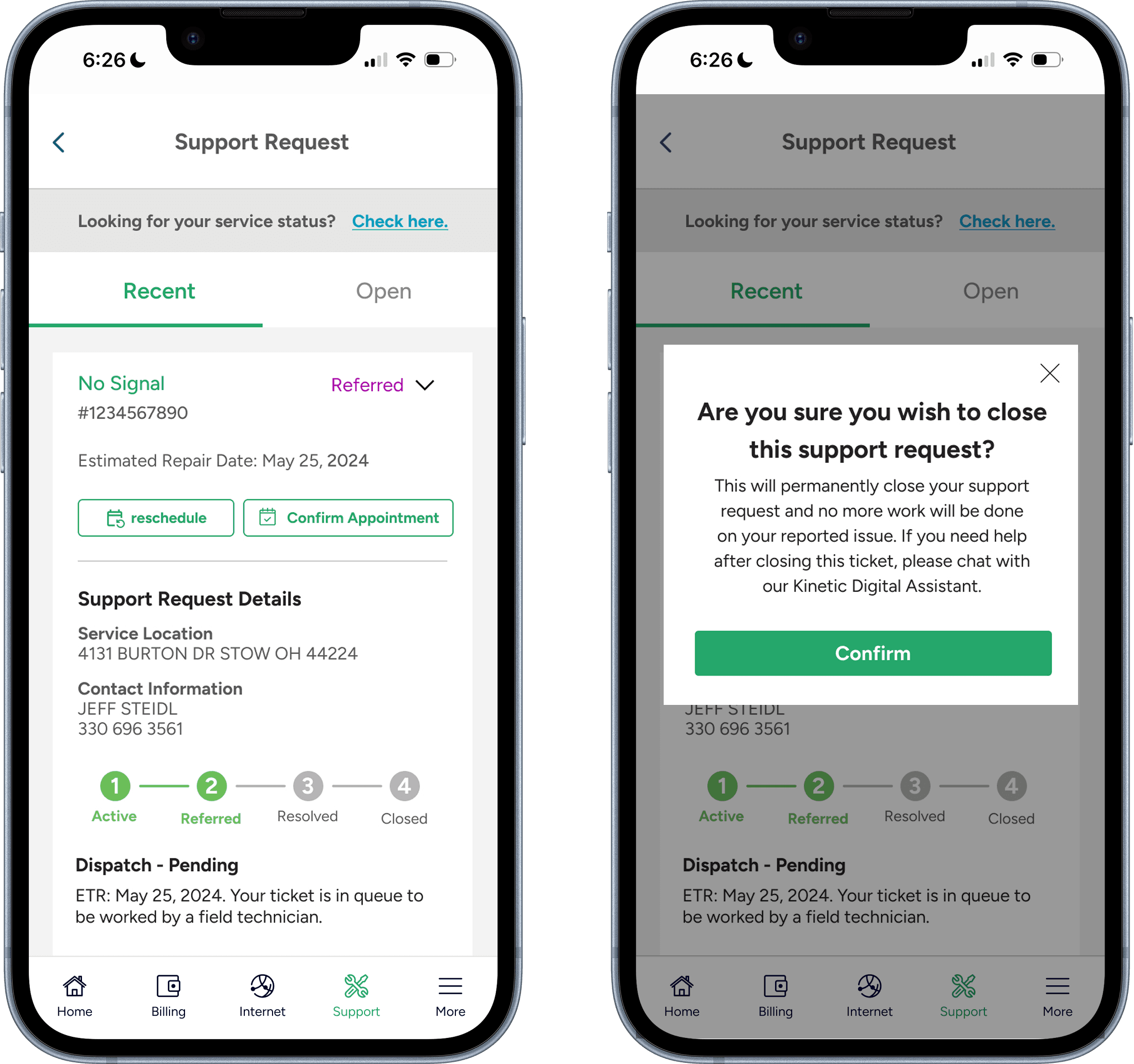 Go Kinetic Support Tracker