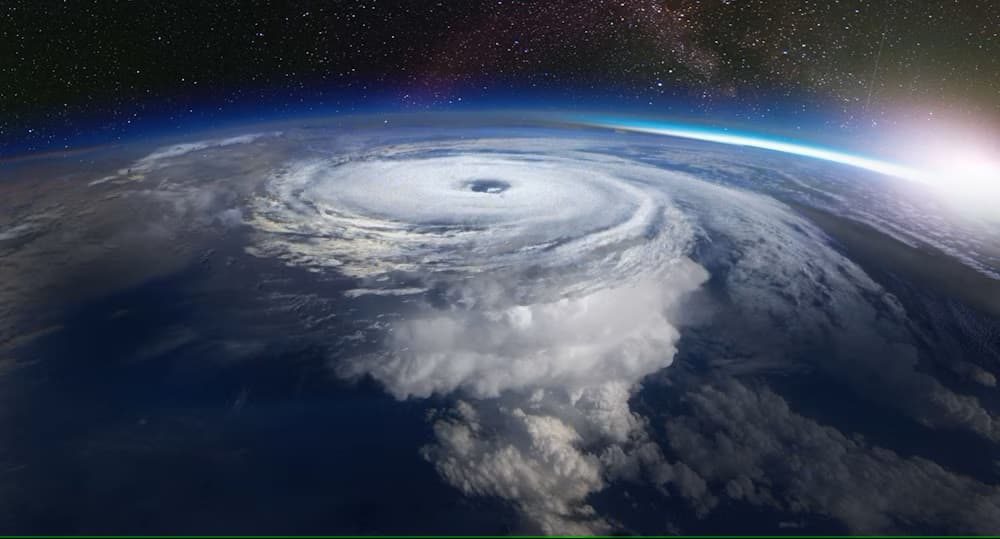 Hurricane earth space view