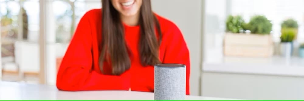 best iot gifts woman in red top smiling blurred